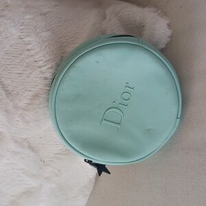 Dior Light Green Round Cosmetic Bag Pouch Make Up Perfume Bag